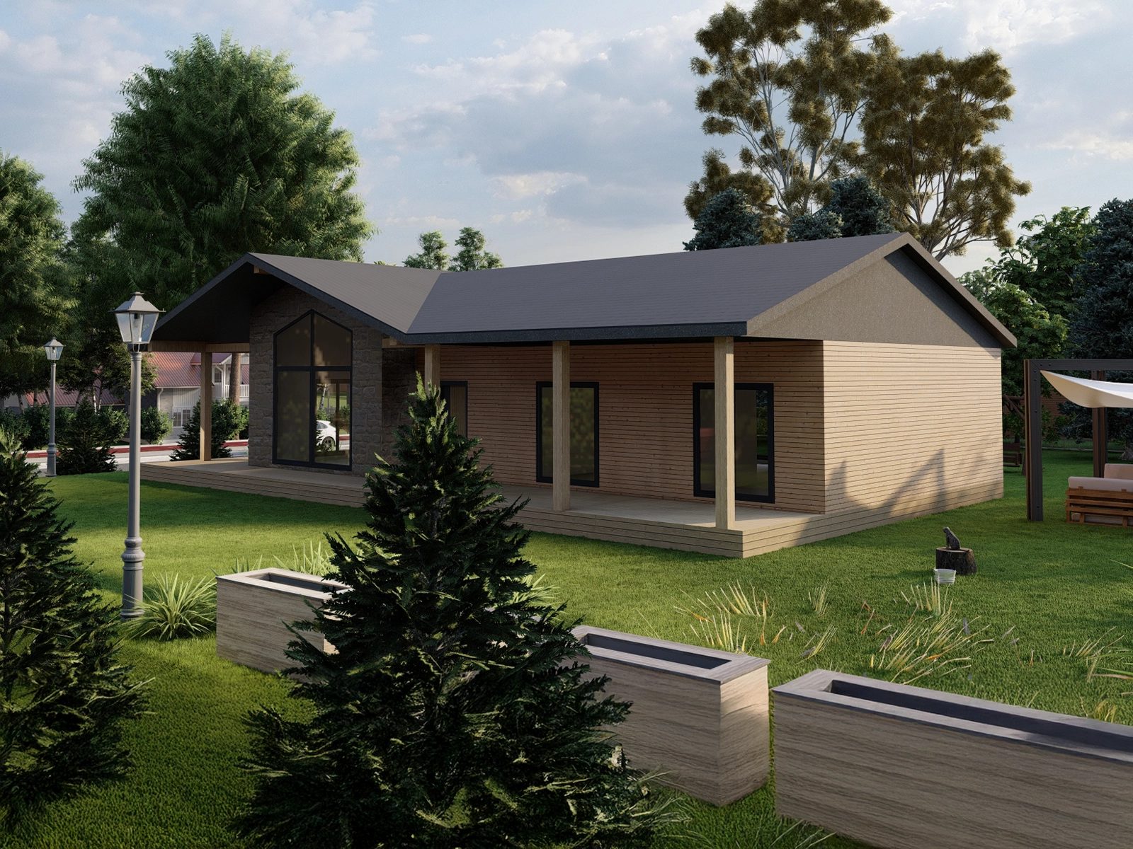 Maison en Acier Léger de Plain-Pied 181 m² 3+1 – RGT-AS1181 — fournisseur turc de Bâtiments en Acier