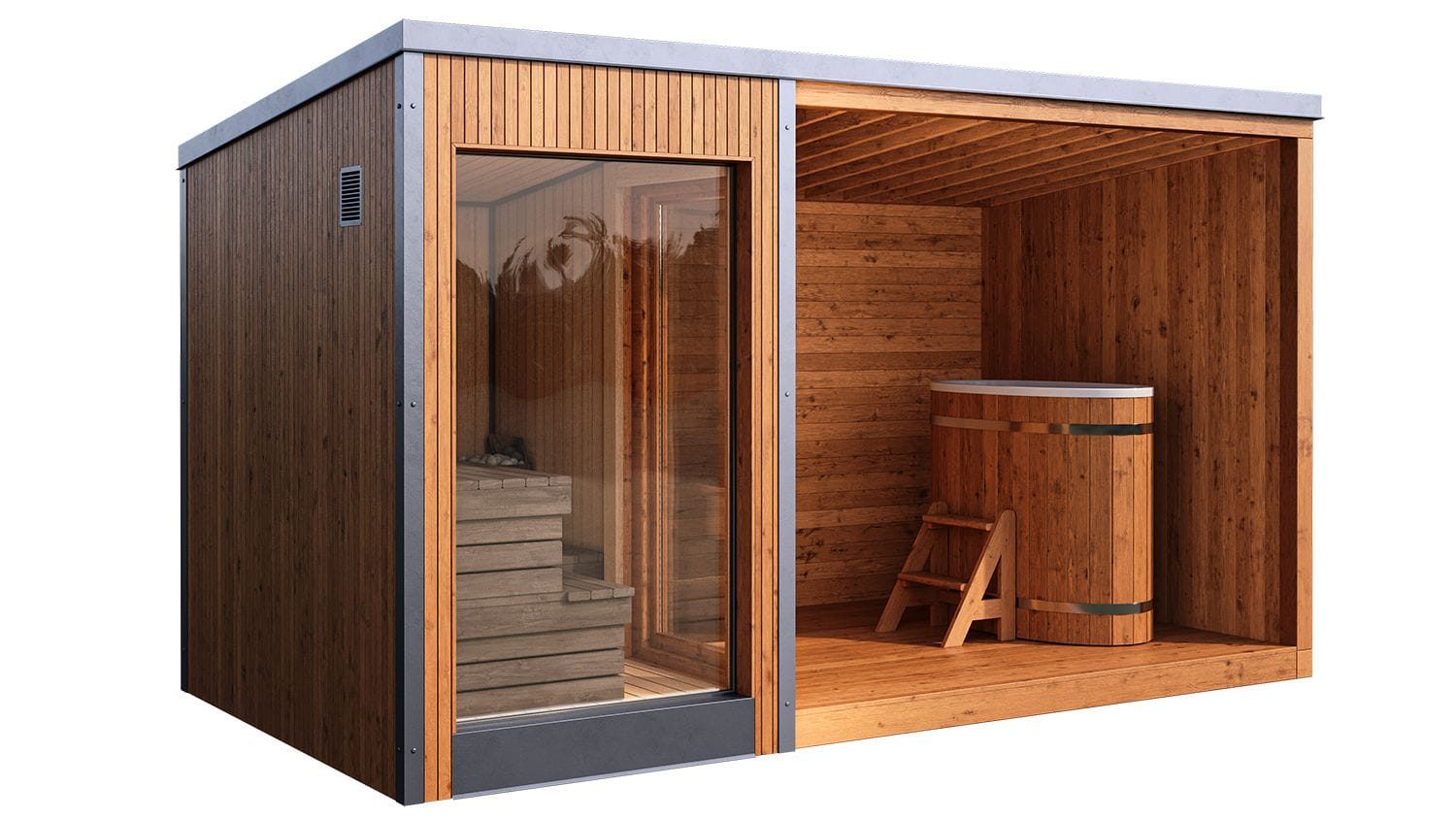 Modular Sauna M4 Combo – Steam Room & Shower, 420 × 220 cm