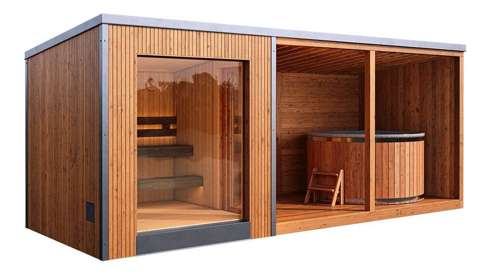 Modular Sauna M6 Combo – Steam Room, Shower & Rest Room, 600 × 220 cm