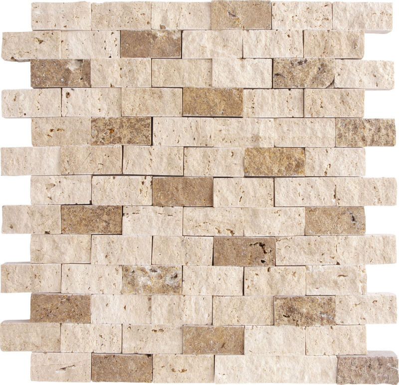 Beige Travertine Split Face Mosaic