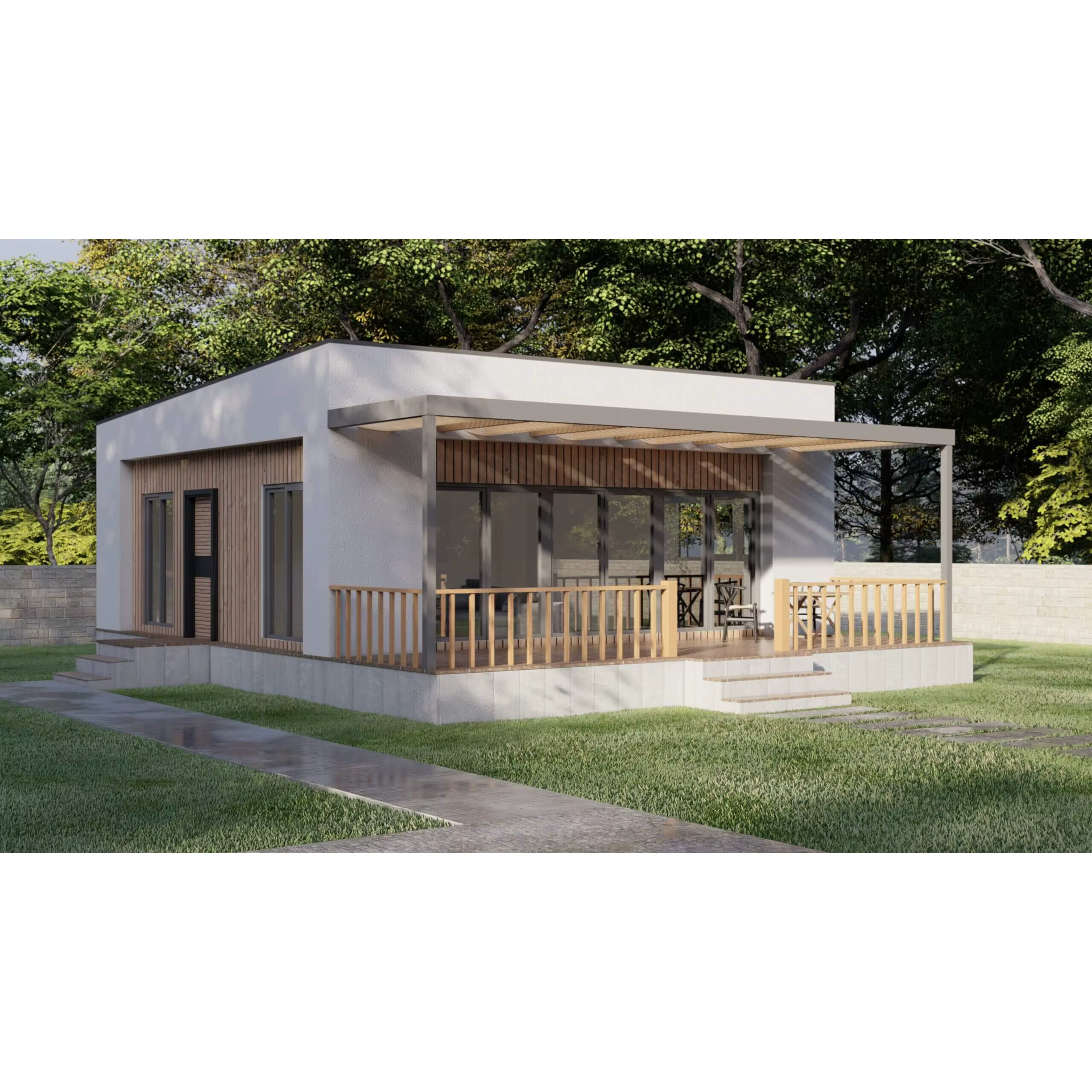 Single-Story Prefabricated Steel Frame Summerhouse for Outdoor Living — Turkish Prefab Houses supplier