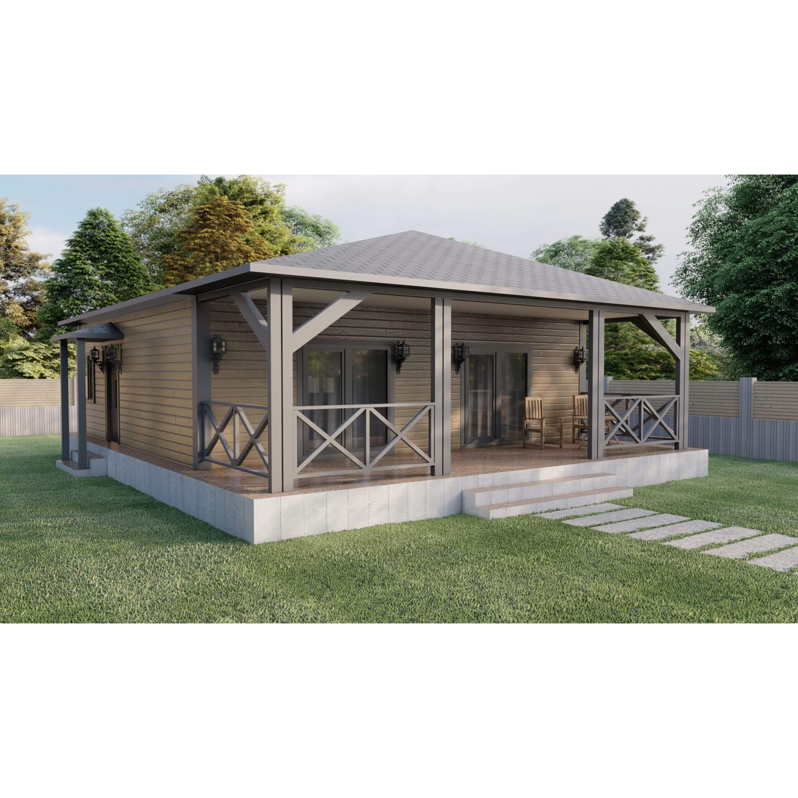 Single-Story Prefabricated Steel Frame Home Sunroom or Glass House — Turkish Prefab Houses supplier